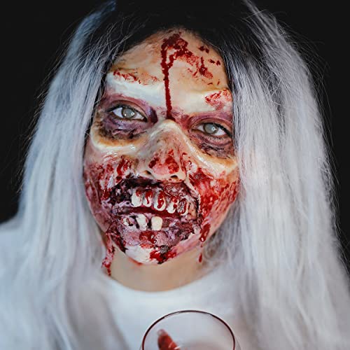 Chaspa halloween líquido látex efeitos especiais sfx kit de maquiagem - cera de cicatriz + 2 btl líquido látex + 2 btl sangue