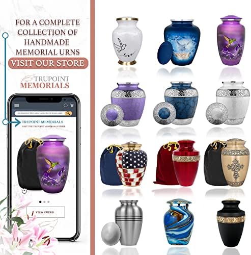 TruPoint Memorials Cremação Urnas para cinzas humanas - urnas decorativas, urnas para cinzas humanas femininas e masculinas,