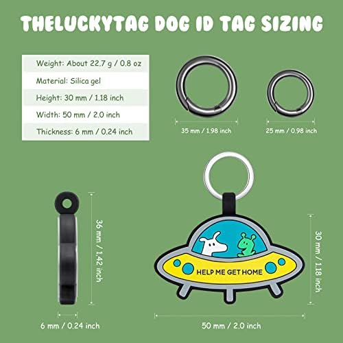 Theluckytag tags de cães personalizados atualizados Código qr 3d para cães gato gato - silicone silencioso etiqueta de estimação