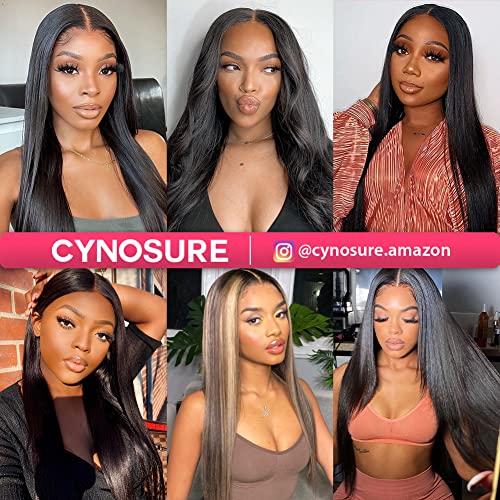 Cynosure 13x4 HD reta Lace Front Wigs Human Human pré -arrancados 220% Denisty Guleless Human Hair Wigs para Mulheres Negras 1B cor