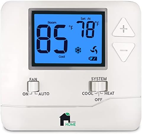 Termostato não programável do Econohome para Home - Controle de Temperatura para Casa e Refrigeração - Fácil de Instalar - Termostato