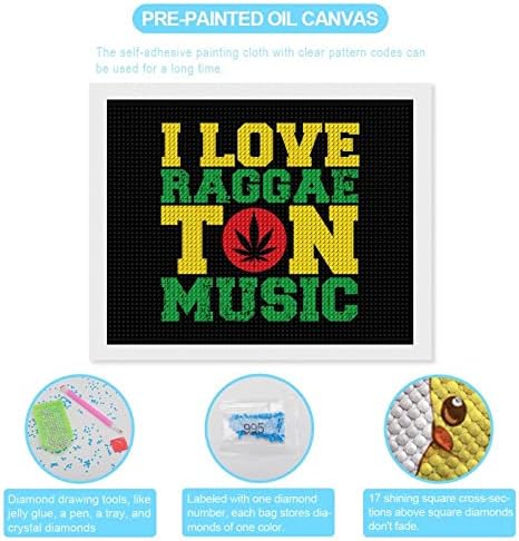 Eu amo raggaeton kits de pintura de diamante raggaeton