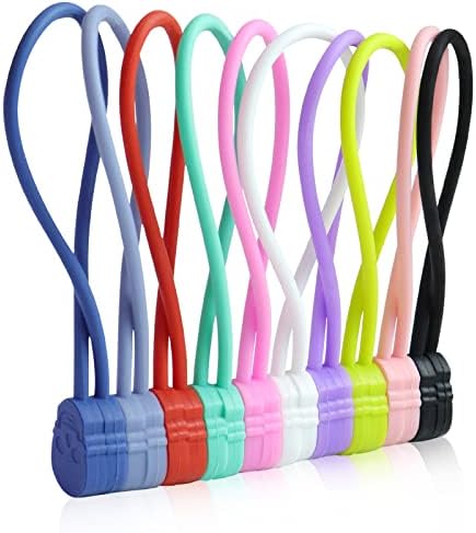 Motiloo Magnetic Cable Chaunces, Chaves de cabos magnéticos de silicone reutilizados, para agrupar e organizar, segurando coisas,