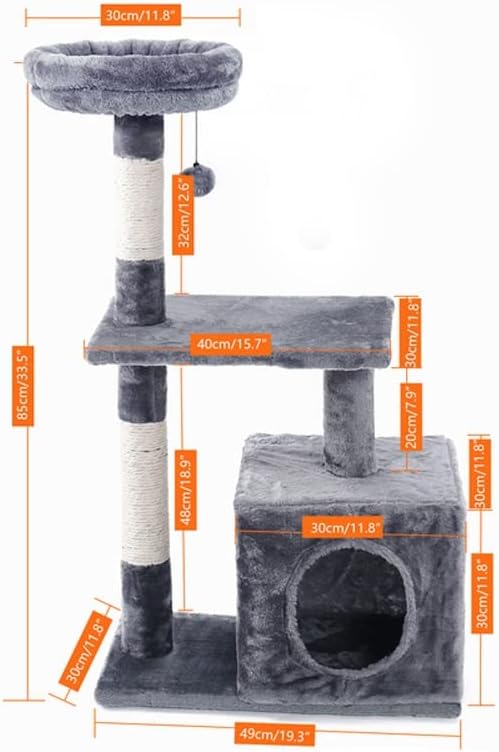 Dhdm Cat Trees for Kittens Cat Furniture Torres com postes de arranhões Double House House Kitty Cat Atividade Árvores