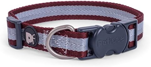 Petface Ox Blood Stripe Pattern Dog Collar, pequeno