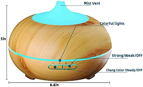 Difusor essencial de óleo, difusores de 550 ml para óleos essenciais de sala grande, casa, umidificador de difusor