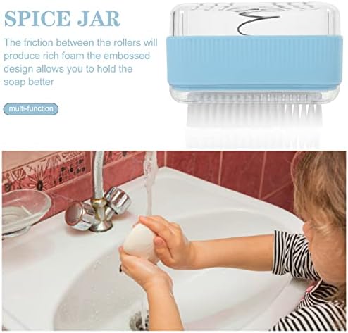Caixa de sabão espumante com sabonete multifuncional porta -sabão com escova de rolante bandeja de sabão economia de capa