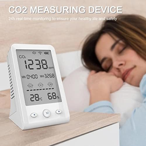 WODMB Termômetro de CO2 Medidor de temperatura digital Sensor de umidade Testador de ar Qualidade do ar Monitor