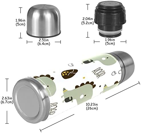 Dinossauros de desenho animado 17 oz de parede dupla de parede dupla de copo de água a vácuo Flask