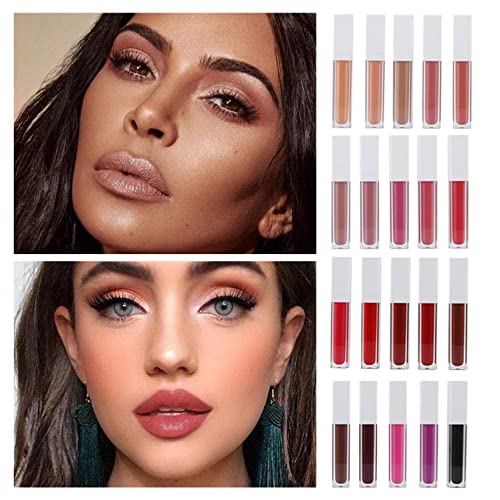 Velvet batom líquido fosco, maquiagem clássica à prova d'água mais duradoura Cores nuas macias de lábios full lips, copo antiaderente,