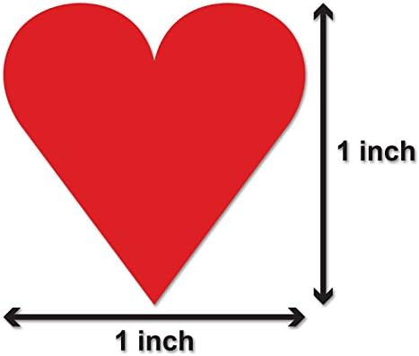 OfficesMartlabels adesivos de coração pré-impressos em forma de coração / em forma de coração, alto brilho e auto-adesivo