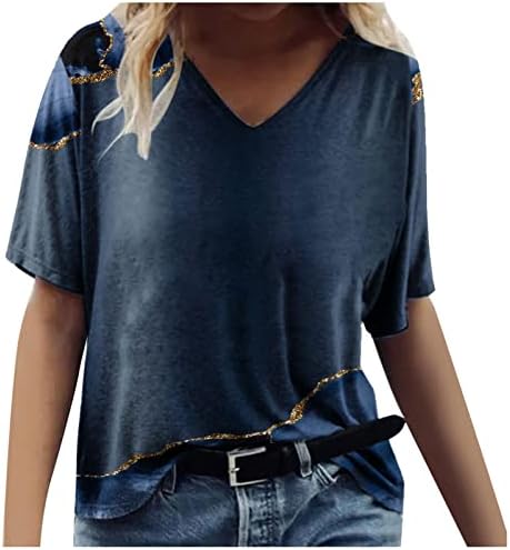 Tops de verão para mulheres T-shirt T-shirt Impressão curta de manga curta Moda de maneira mais alta camisetas de tamanho confortável
