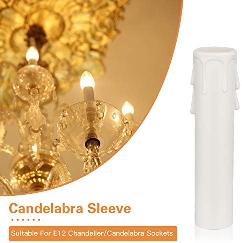 Helunsi Capas de vela de 4 polegadas de altura, cobertura de vela de plástico branca Sleeves Candelier Tamas de soquete, deslize