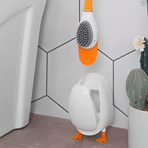 Pincel de vaso sanitário com suporte de secagem ventilada, escova de vaso sanitário de silicone Bainom de limpeza do kit