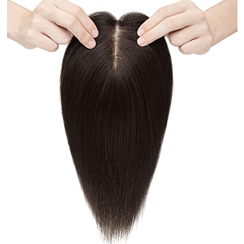 Toppers de cabelo para mulheres-noilitas para mulheres de cabelo humano real sem franja 1b Pelvões de cabelo preto de