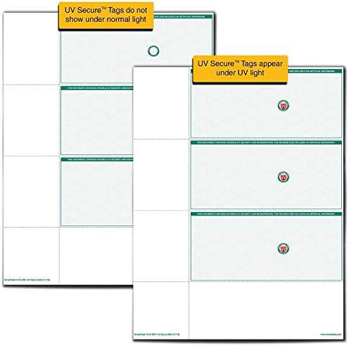 Versacheck UV cheques seguros - 750 negócios em branco ou carteira pessoal - Elite verde - 250 folhas Formulário 3001