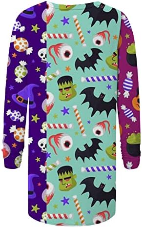 Tops de inverno Halloween Impresso Longo Pescoço redondo largo Matalha longa Moletom gráfico saindo de Tops