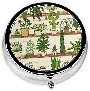 CATUS CACTUS TROPICAL CAIXA DE PILL, MINI CAIXA DE PILL PORTÁVEL, Adequado para casa, escritório e viagem