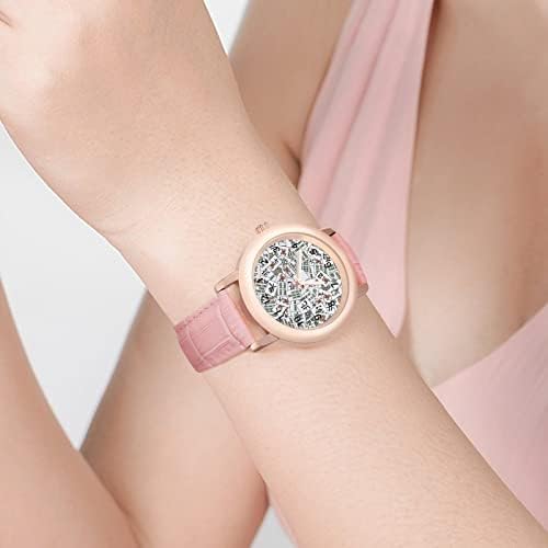 Tiles de mahjong chineses Women's Watch Leather Strap Quartz Watch Fashion Bracelet Watch