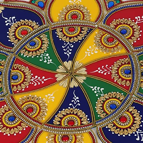ITIHA® ROUNTO MULTICOLOR ACRYLIC RANGOLI Decoração indiana para decoração de parede, piso e mesa para Natal e Diwali - 24 peças