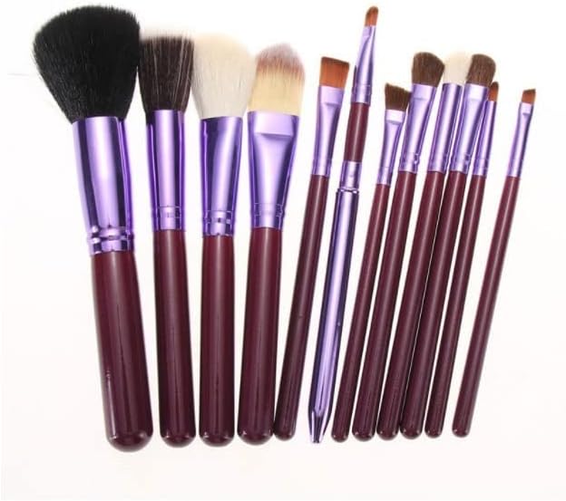 Brushes de Walnuta 12 Definir conjunto completo de escovas de pó soltas escovas de sombra para os olhos Ferramentas de beleza