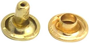 Wuuycoky leve tampa dourada de tampa dupla fascinante tubular manchas de metal tampa 5 mm e pacote de 5 mm de 200 conjuntos