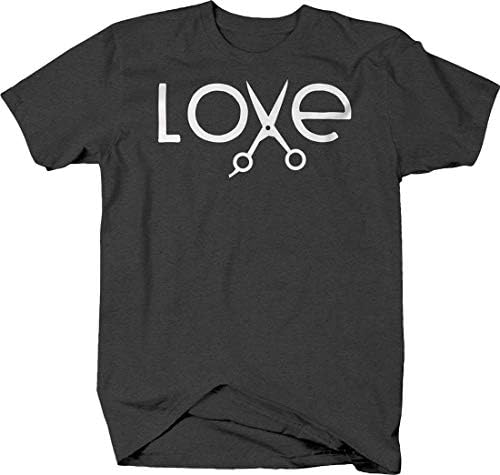 Love Hair Stylist Scissors Profissão Ocupação Job Salão Camiseta para homens