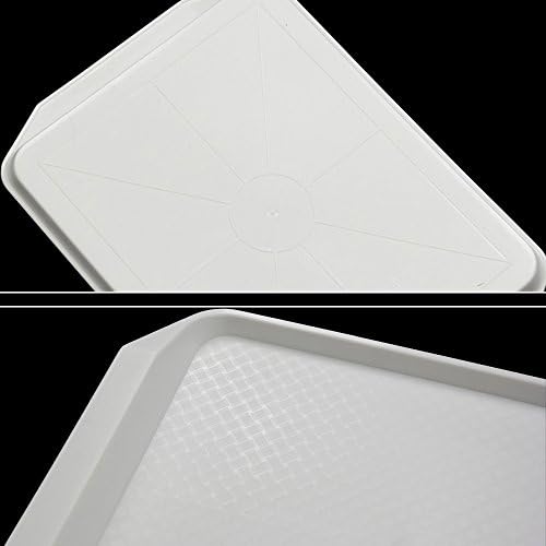 Lesbin White Plastic Fast Food Servando bandejas, 16,9 polegadas por 12 polegadas, conjunto de 4