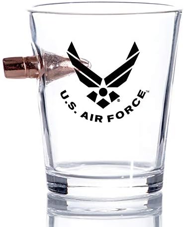 Glass de tiro de bala da força aérea - copos soprados à mão - Presentes da Força Aérea dos EUA para aviadores