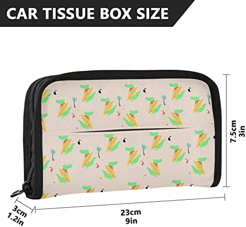 Titular do tecido do carro Green-Cute-Alligator Dispensador de tecidos Backseat Tissue Caso