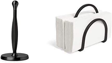 Umbra Tug Modern Stand Up Paper Tootom, Black Metallic Black & Squire para cozinha, trabalha com guardanapos quadrados e retangulares