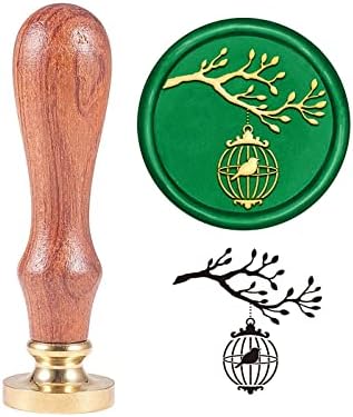 Superdant 1.18in Bird Wax Seal Stamp Tree Ramo Retro Carta de vedação de cera Carimbo de pássaro CAGA DE CAGA DE BRASS CABEÇA DE MOLHA