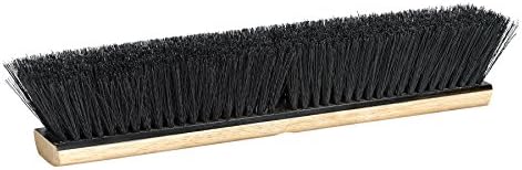 M2 Professional de 18 polegadas de 18 polegadas Tampico Push Push Push Broom com bloco de madeira - varredura fina/média