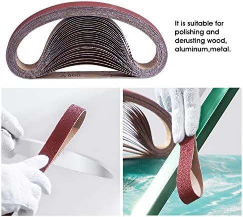 S SATC 1x30 polegada Cintos de lixadeira 600 Grit, 24 Pack Lixing Belt Aluminium Oxide Sander Belts para lixar madeira,