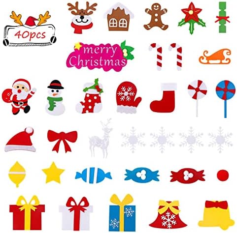 DIY FELIONE ARESA DE NATAL PARA CRIANÇAS parede com luzes, 3,6 pés FELTA Árvore de Natal Set com 40 PCs Ornamentos para crianças