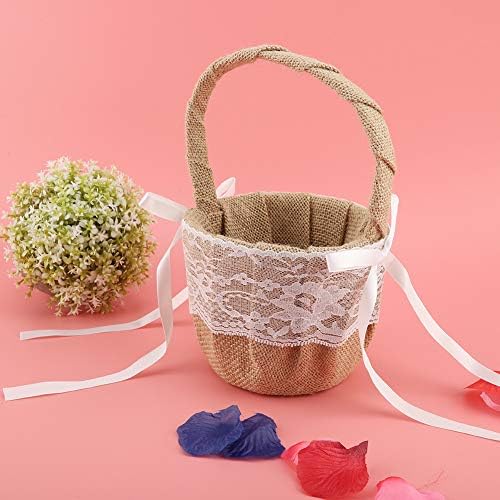 Jimfoty elegante cesta de flores multiuso, cesta de casamento branco, casamento decorativo que segura a decoração da casa de