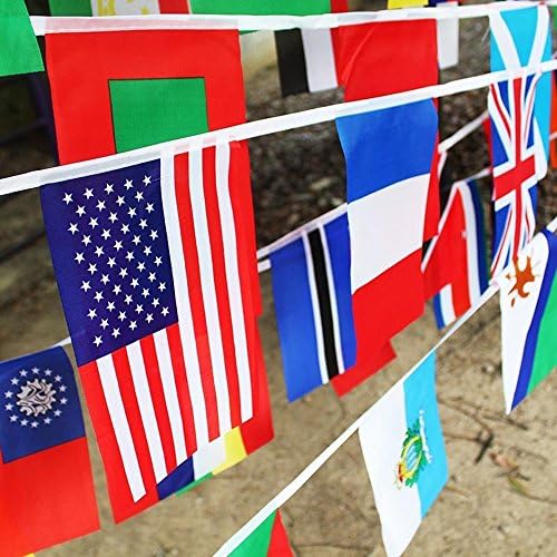 ANLEY 100 países Bandeira de cordas, bandeira internacional de galhet