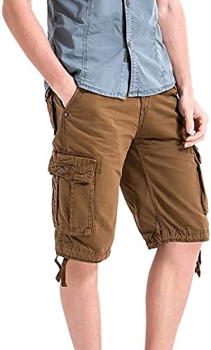 Wenven Men's Cotton Twill Cargo Shorts Classic Relaxed Fit- Reg e tamanhos grandes e altos