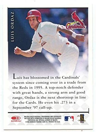 1998 Donruss Signature Gold Preview LO Luis Ordez Cardinals Problema de falência
