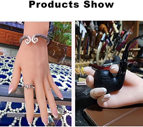 1 par tatuagem de silicone prática manual mannequim de silicone mão feminina mão feminina como esboço prática de unhas de jóias anel