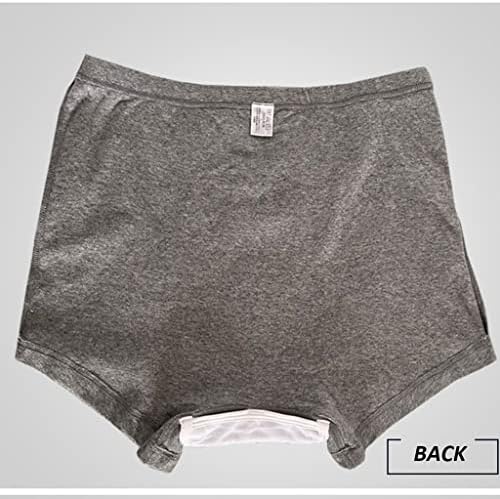 Zayz Men's Urinary Incontiny Boxer Briefs de algodão absorvente de protetora absorvente à prova de vazamentos para adultos idosos para