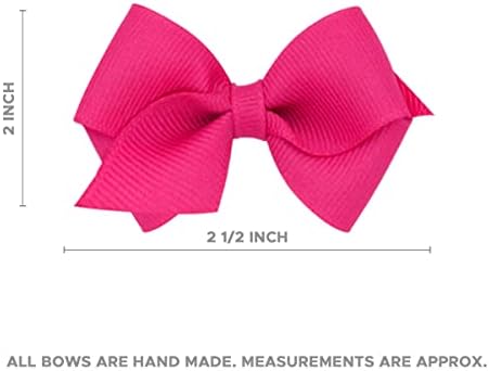 Wee One One Ones Girls 'Classic Grosgrain Hair Bow em um clipe de Weestay com embrulho simples, várias opções de cor e tamanho