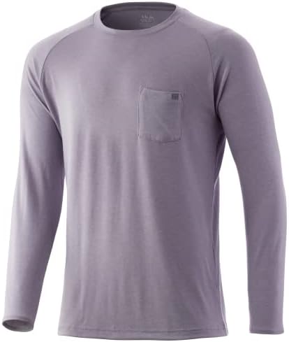 Huk Men's Waypoint Manga Longa Camiseta de Performance +50 UPF