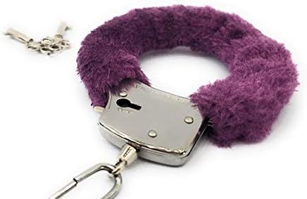 Jasincess Plush Handcuffs com chaves de algemas de brinquedo
