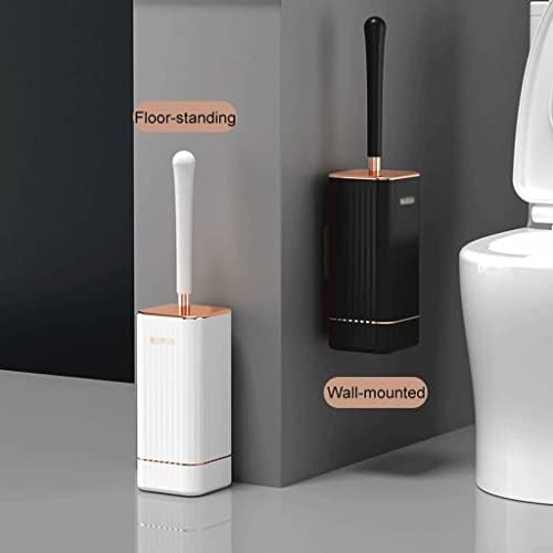 Escova de vaso sanitária vertical de dupla falha vertical montada na parede com escova de vaso sanitário e suporte