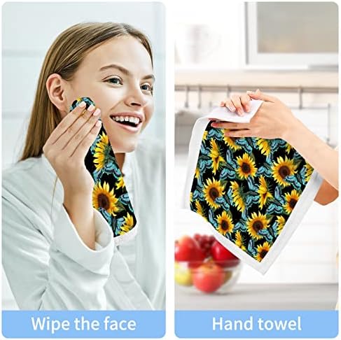 Kigai 2 pacote de girassol e panos de borboleta - toalhas de rosto macio, toalhas de ginástica, qualidade de hotel e