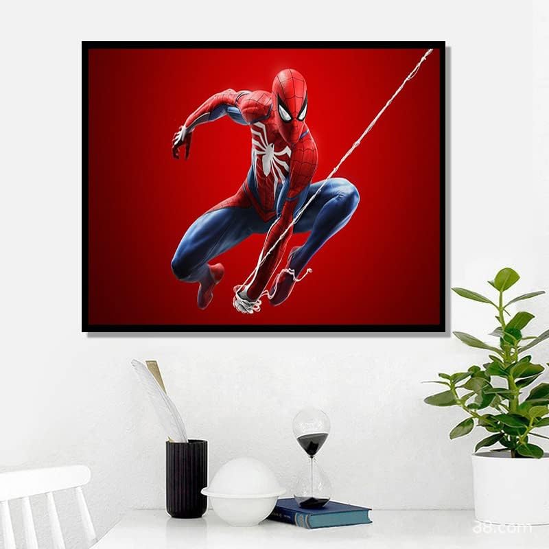 Mugmu DIY 5D Spiderman Diamond Pintura por kits de números, Reth Rhinestone Diamond Bordado Pinturas Fotos Artes Craft