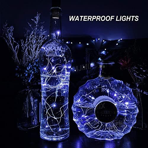 Luzes de garrafa de vinho LED de Ariseno com cortiça 6 Mini Luzes de cordas para DIY, Decorações de luzes de Natal, 2m 20 LEDs, impermeável,