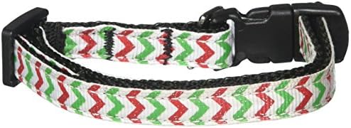 Mirage Pet Products Christmas Sparkle Chevron Nylon Dog Collars, Pequeno