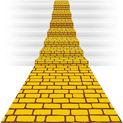 4,5 x 9 pés de tijolos amarelos runner runny roble runle piso corredor de tijolos cenário de parede, suprimentos de festa